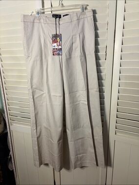 Vintage NWT Deadstock Spiegel Khaki Pleated Wide-Leg Pants